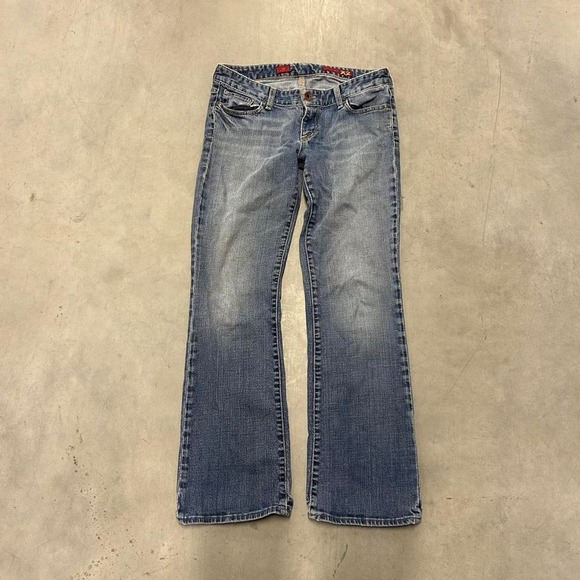 American Vintage Denim - Y2K Dark Wash Flared Bootcut Wide Leg Fall Essential Low Rise Jeans